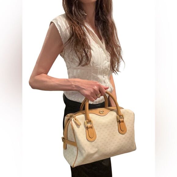 Gucci brown gg golden logo Boston bag - Picture 16 of 16